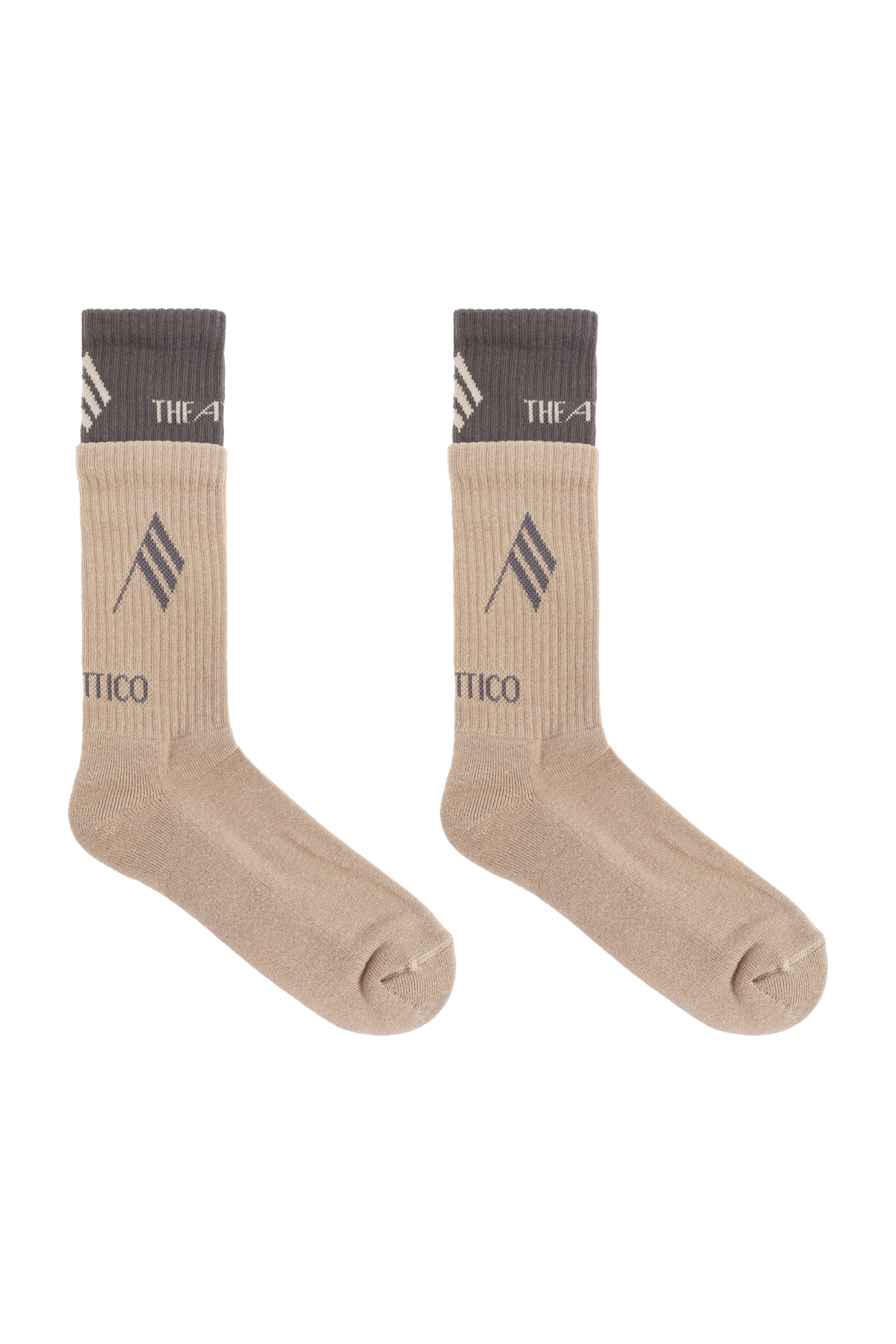 タイツ・ソックス THE ATTICO Logo socks Attico Logo Socks - White/Black | Editorialist